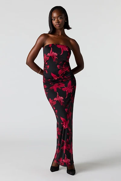 Ruched Tube Maxi Dress