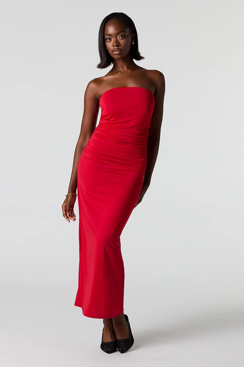 Ruched Tube Maxi Dress