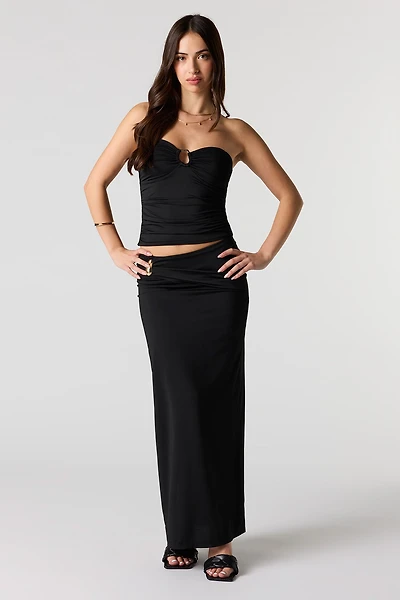 Contour Metal Accent Maxi Skirt