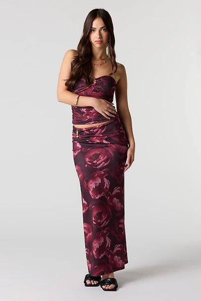 Contour Metal Accent Maxi Skirt