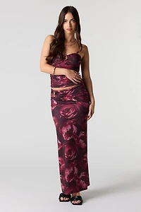 Contour Metal Accent Maxi Skirt