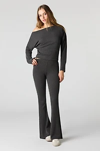 Ribbed Knit Flare Legging