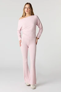 Ribbed Knit Flare Legging