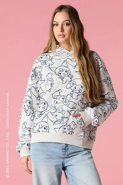 Kuromi™ & My Melody™ Print Fleece Hoodie