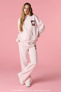 Hello Kitty® Chenille Embroidered Fleece Wide Leg Sweatpant