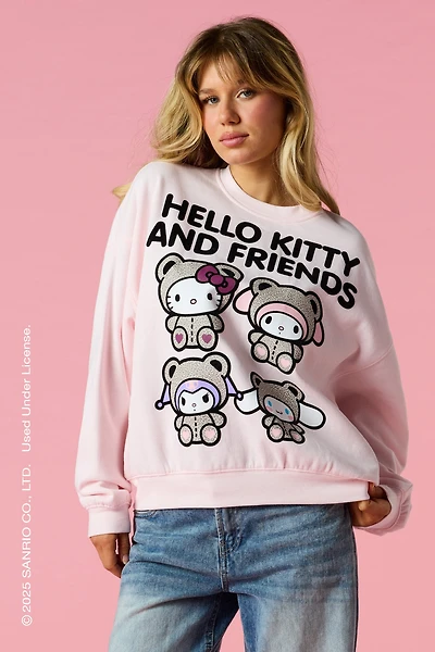 Hello Kitty® and Friends Flock Print Sweatshirt