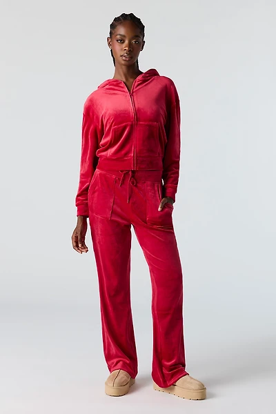 Velour Wide Leg Sweatpant