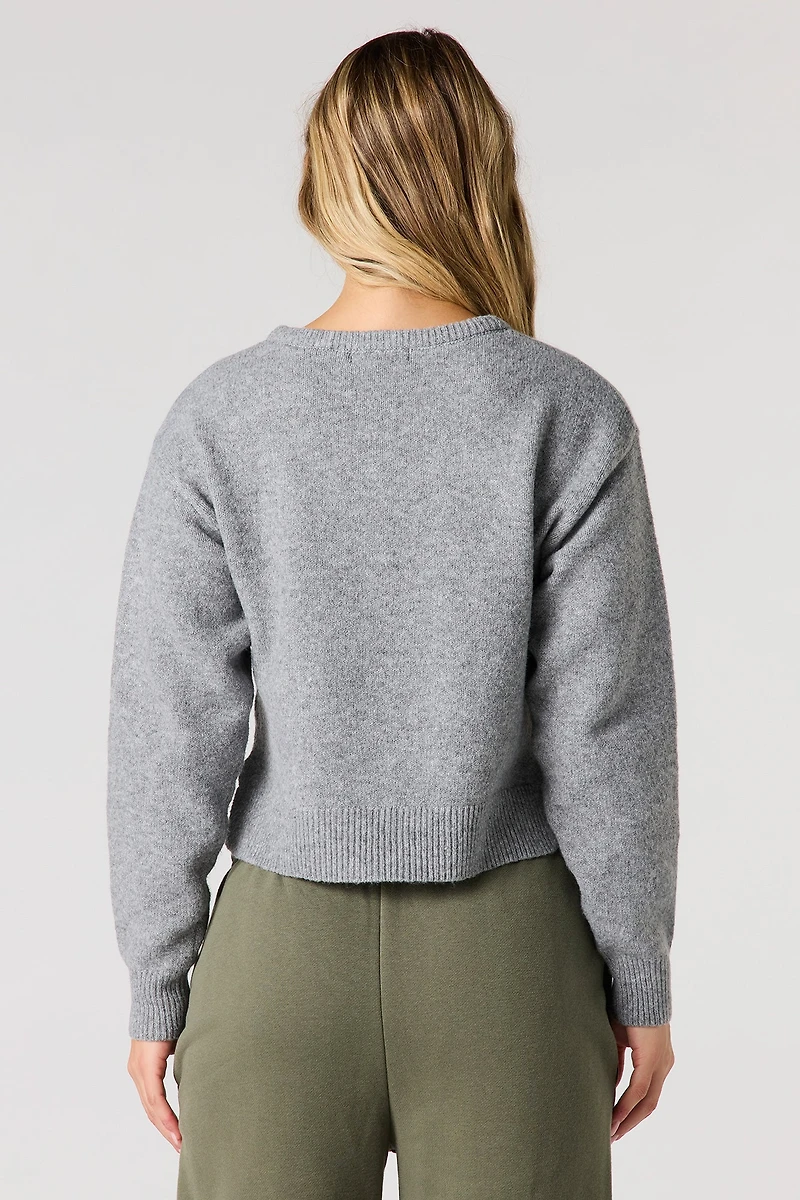 Mossy Knit Button-Up Cardigan