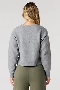 Mossy Knit Button-Up Cardigan