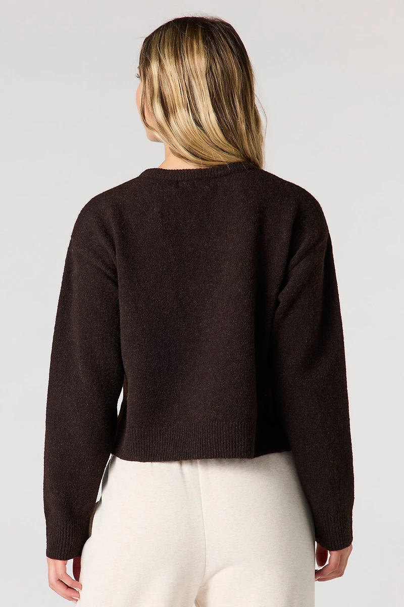 Mossy Knit Button-Up Cardigan