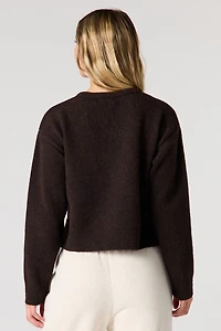 Mossy Knit Button-Up Cardigan