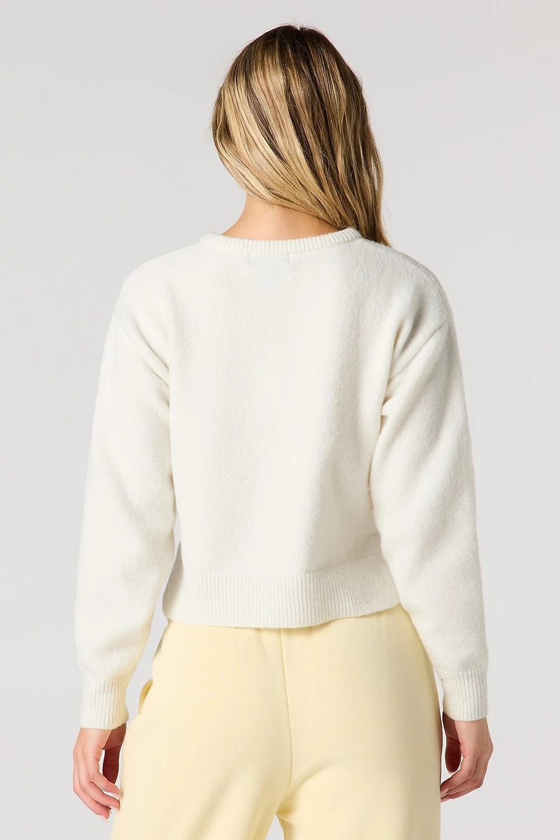 Mossy Knit Button-Up Cardigan