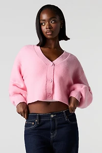 Mossy Knit Button-Up Cardigan