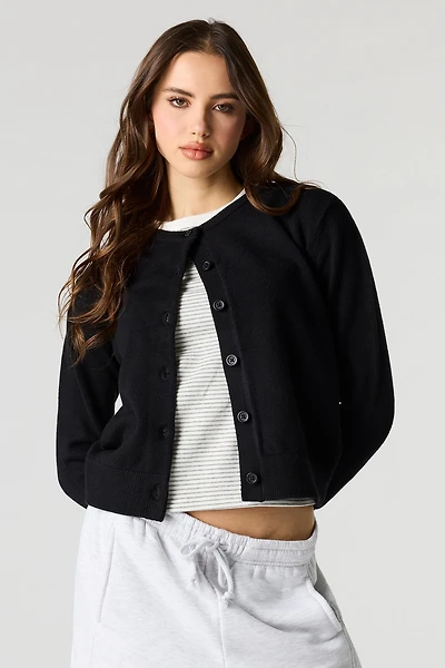 Knit Button Front Cardigan