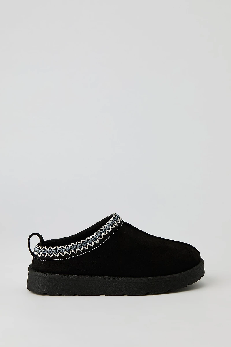 Faux Suede Embroidered Booties