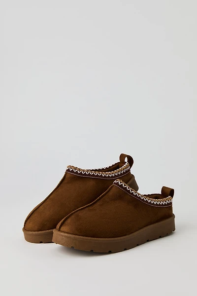 Bottillons en similisuède avec motif brodé