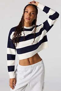 Striped Knit Boxy Sweater