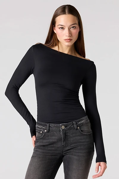 Contour Boat Neck Long Sleeve Bodysuit
