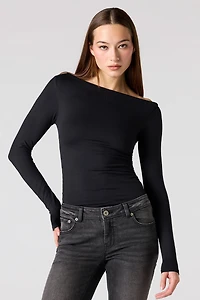 Contour Boat Neck Long Sleeve Bodysuit