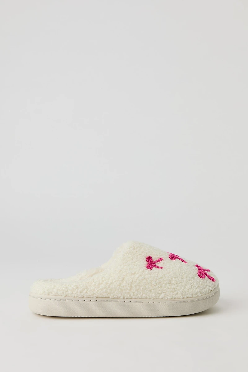 Bow Sherpa Slippers
