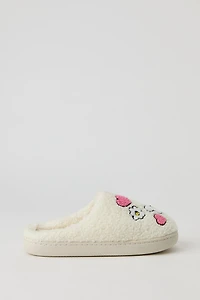 Flower Heart Sherpa Slippers