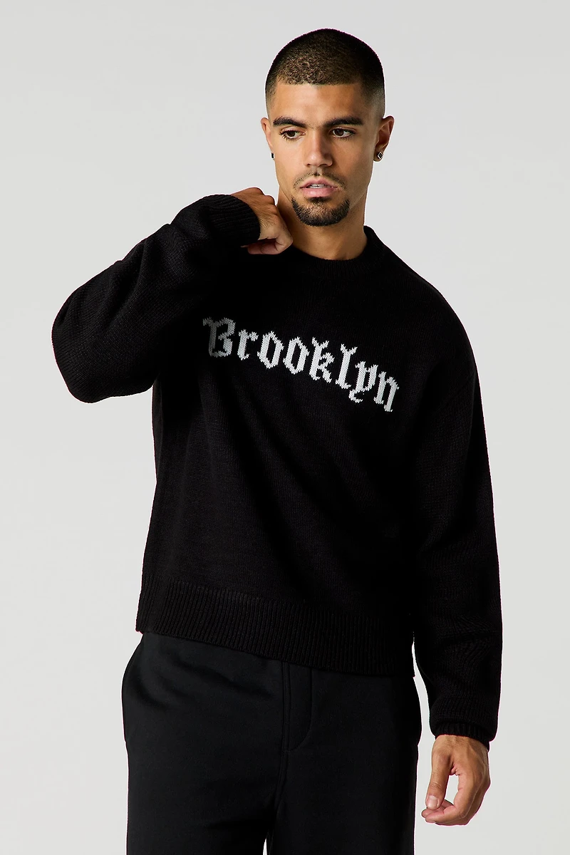 City Jacquard Knit Boxy Sweater