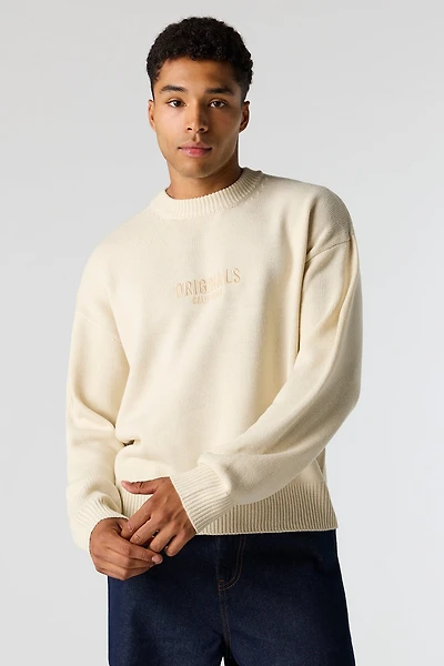 Chandail carré avec motif brodé