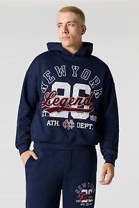 Legend Twill Embroidered Boxy Fleece Hoodie