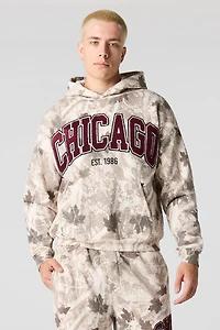 Chicago Twill Embroidered Camo Boxy Fleece Hoodie