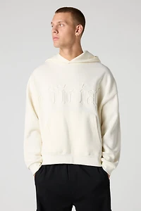 Haut carré à capuchon en molleton avec motif Official embossé