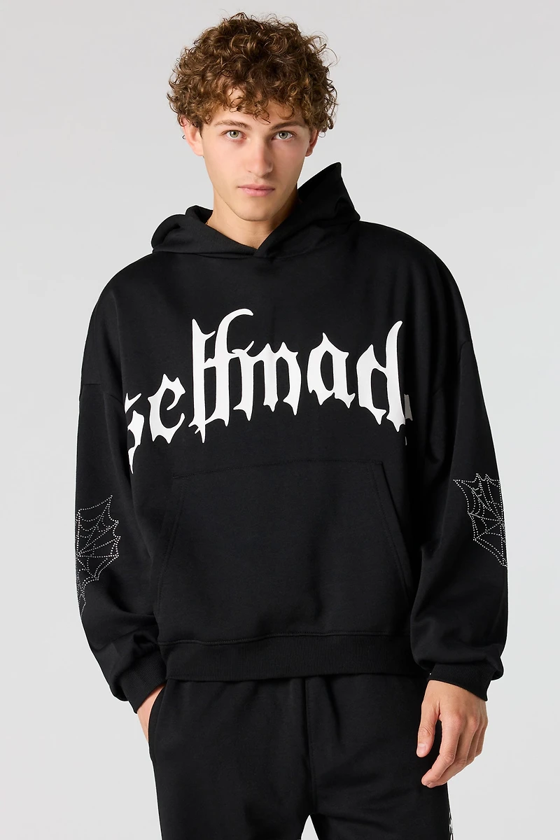 Self Made Rhinestone Boxy Hoodie