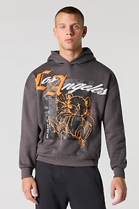 Haut carré à capuchon avec imprimé Ours en relief