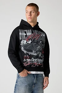 Graphic Boxy Fleece Hoodie