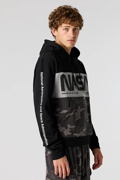NASA Puff Print Colourblock Hoodie