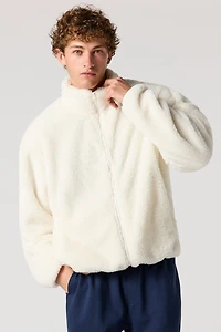 Sherpa Oversized Zip-Up Jacket