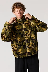 Sherpa Oversized Zip-Up Jacket