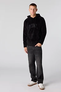 Haut à capuchon imprimé en Sherpa