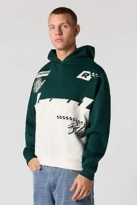 Embroidered Colourblock Racing Hoodie