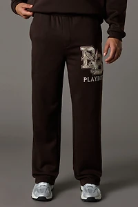 Chenille Embroidered Playboy Fleece Sweatpant