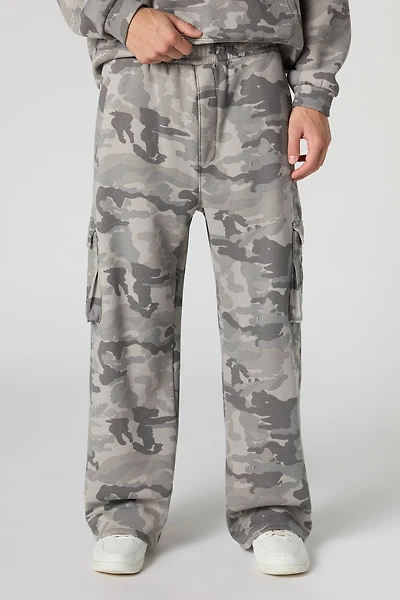 Pantalon d'entraînement cargo baggy en molleton avec poche embossée