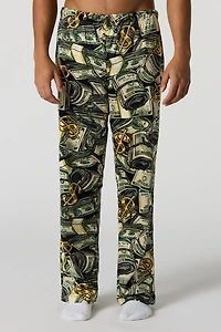 Printed Plush Pajama Pant