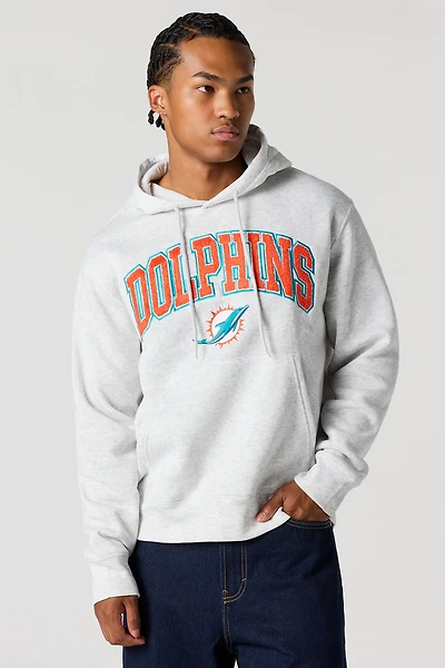 Dolphins Chenille Embroidered Fleece Hoodie