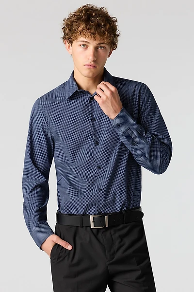 Collared Slim Fit Dress Shirt