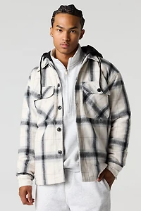 Hooded Plaid Shacket