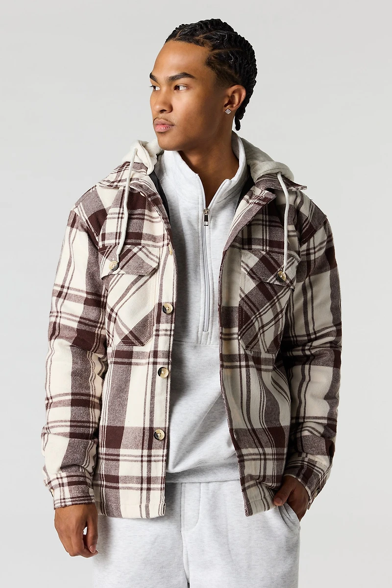 Surchemise à capuchon avec carreaux