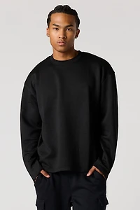 Textured Boxy Long Sleeve Top