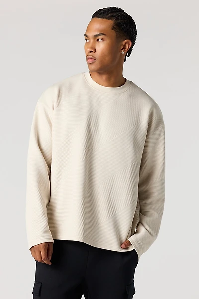 Haut carré texturé à manches longues