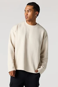 Haut carré texturé à manches longues