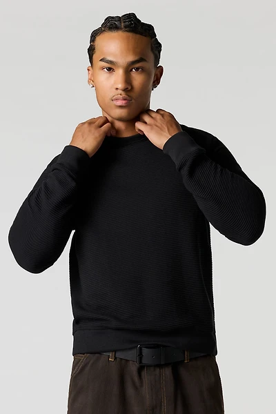 Ribbed Knit Long Sleeve Top