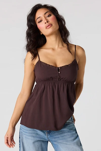 Lace Trim Babydoll Tank